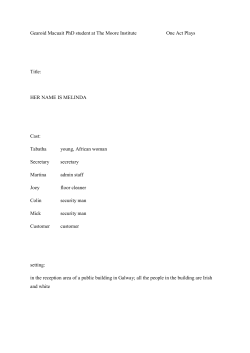 Gearoid Macuait PhD student at The Moore Institute One Act Plays