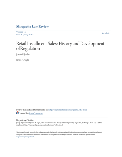 Retail Installment Sales: History and Development of Regulation