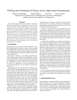 Profiling and Autotuning for Energy-Aware Approximate