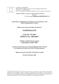 CSTEE opinion on RAR of Naphthalene