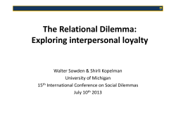 The Relational Dilemma: Exploring interpersonal loyalty