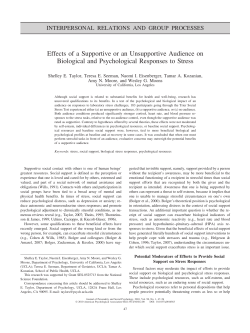 Effects of a Supportive or an Unsupportive Audience on Biological