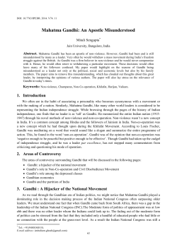 Mahatma Gandhi: An Apostle Misunderstood