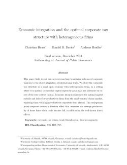 Economic integration and the optimal corporate tax