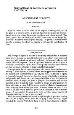 Measurement of Equity - Society of Actuaries