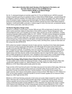 Open Letter to Secretary Sally Jewell, Secretary of the Department of