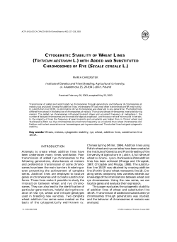 CYTOGENETIC STABILITY OF WHEAT LINES (TRITICUM