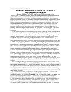 Skepticism and Science: An Empirical Construal of Psychoanalytic
