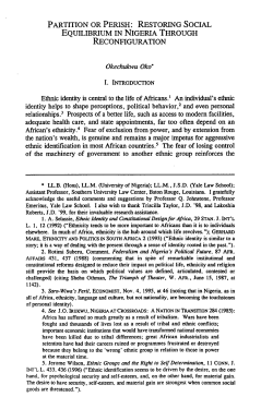 Partition or Perish: Restoring Social Equilibrium in Nigeria through