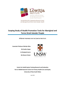 Scoping Study of Health Promotion Tools for