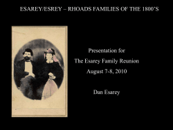 ESAREY/ESREY &ndash; RHOADS FAMILIES OF THE 1800`S