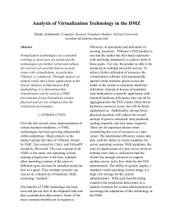 Analysis of Virtualization Technology in the DMZ