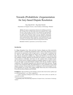 Towards (Probabilistic )Argumentation for Jury