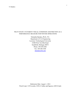 PILOT STUDY: PAVEMENT VISUAL CONDITION AND FRICTION