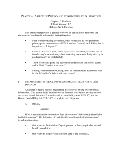 Practical Aspects of Privacy and Confidentiality in Litigation