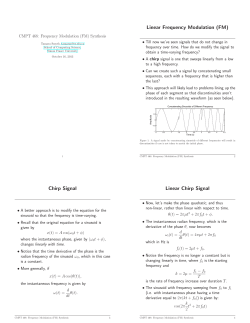 Linear Frequency Modulation (FM) Chirp Signal Linear Chirp Signal