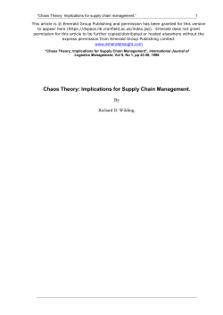 Chaos Theory: Implications for Supply Chain Management.