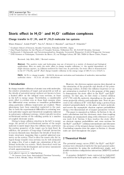 Steric effect in H2O+ and H3O+ collision complexes