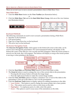Start Slide Show Keyboard Methods On