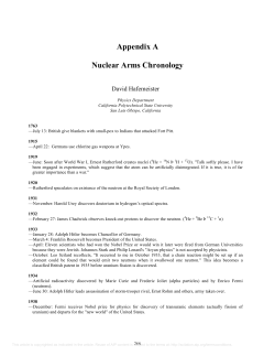 Appendix A: Nuclear Arms Chronology