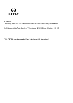 C. Skinner The dating of the civil war in Kelantan referred to in the