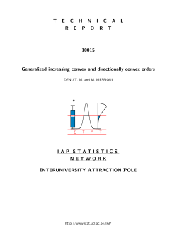 T E C H N I C A L R E P O R T 10015 Generalized increasing convex