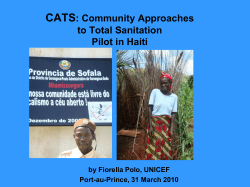 CATS: Community Approaches to Total Sanitation Pilot in Haiti