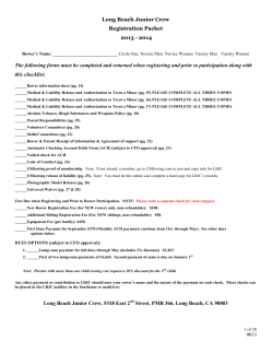 Long Beach Junior Crew Registration Packet 2013