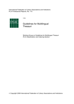 Guidelines for Multilingual Thesauri