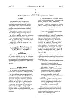 Acts No. 262 / 2011, On the participants in anti-communist