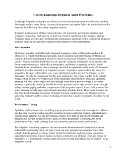 General Landscape Irrigation Audit Procedures
