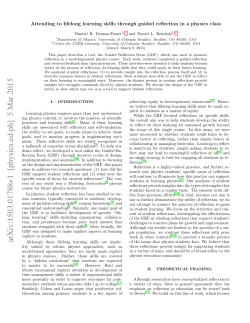 Attending to lifelong learning skills through guided reflection in a