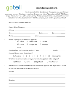 Intern Reference Form