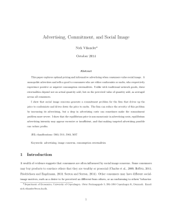 Advertising, Commitment, and Social Image