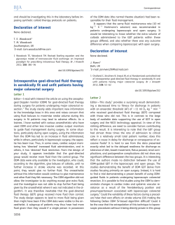 Declaration of interest Intraoperative goal
