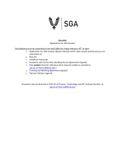 Checklist Application for SGA Senator The following must be