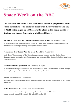Space Week on the BBC