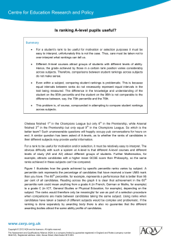 Is ranking A-level pupils useful? - CERP