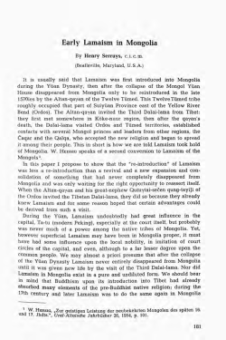 Early Lamaism in Mongolia
