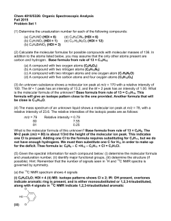 Chem 4010/5326: Organic Spectroscopic Analysis