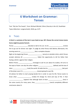 Worksheet on Grammar