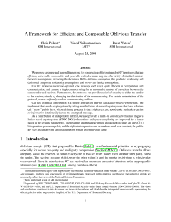 A Framework for Efficient and Composable Oblivious Transfer