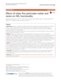Effects of urban fine particulate matter and ozone on HDL functionality