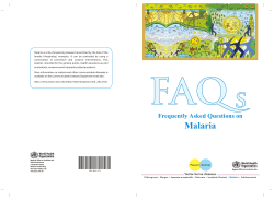 FAQs On Malaria - WHO South-East Asia