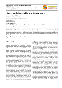 History as rhetoric, fable, and literary genre