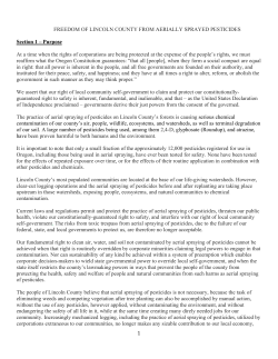 Freedom of Lincoln County From Aerially Sprayed Pesticides