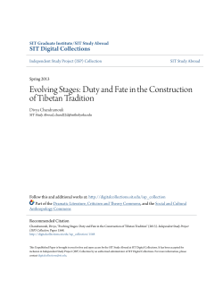 Evolving Stages: Duty and Fate in the Construction of Tibetan Tradition