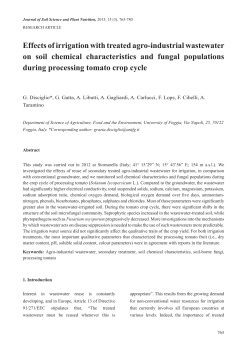 Effects of irrigation with treated agro-industrial wastewater