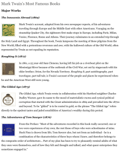 Mark Twain`s Most Famous Books