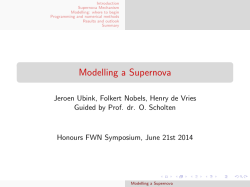 Modelling a Supernova